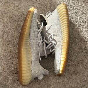 Yeezy Gray and Tan Sneakers